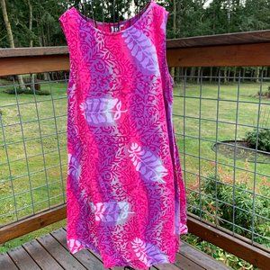 The Beach Collection Designed in Hawaii Pink Floral Sleeveless Shift size XL